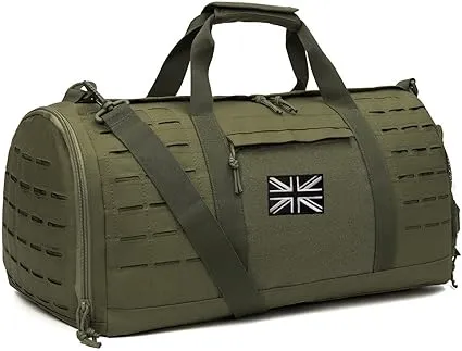 QT&QY 40L Military Tactical Duffle Bag for Men Sport Gym Fitness Tote Travel Training Workout with Shoe Compartment Football Weekender