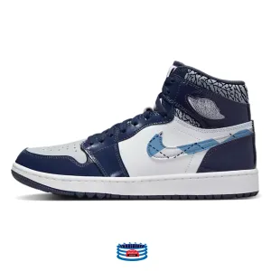 "Carolina" Jordan 1 High Golf Shoes by Stadium Custom Kicks