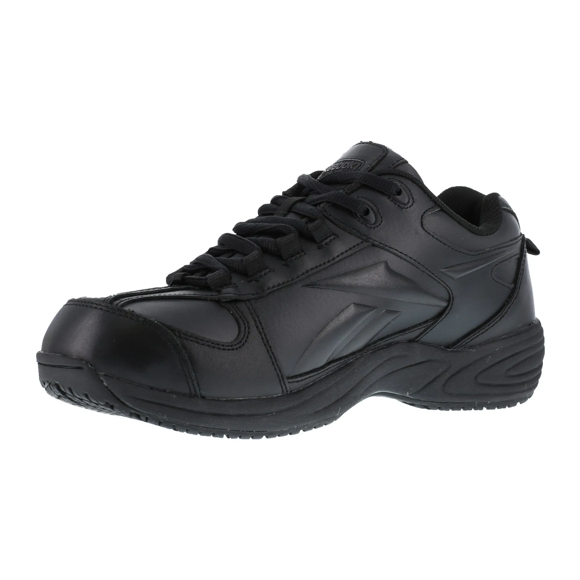 Reebok Mens Black Leather Sport Athletic Oxford Jorie Soft Toe