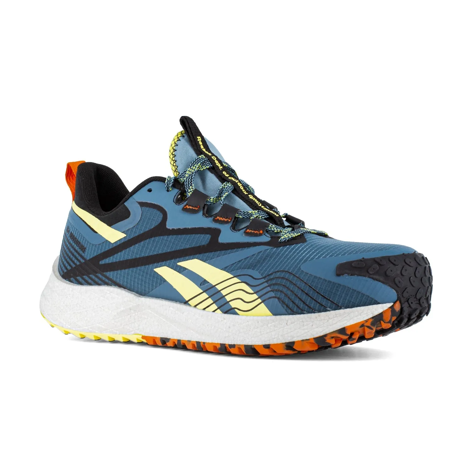 Reebok Mens FE4 Adventure Blue/Yellow Microfiber Athletic Work Shoes