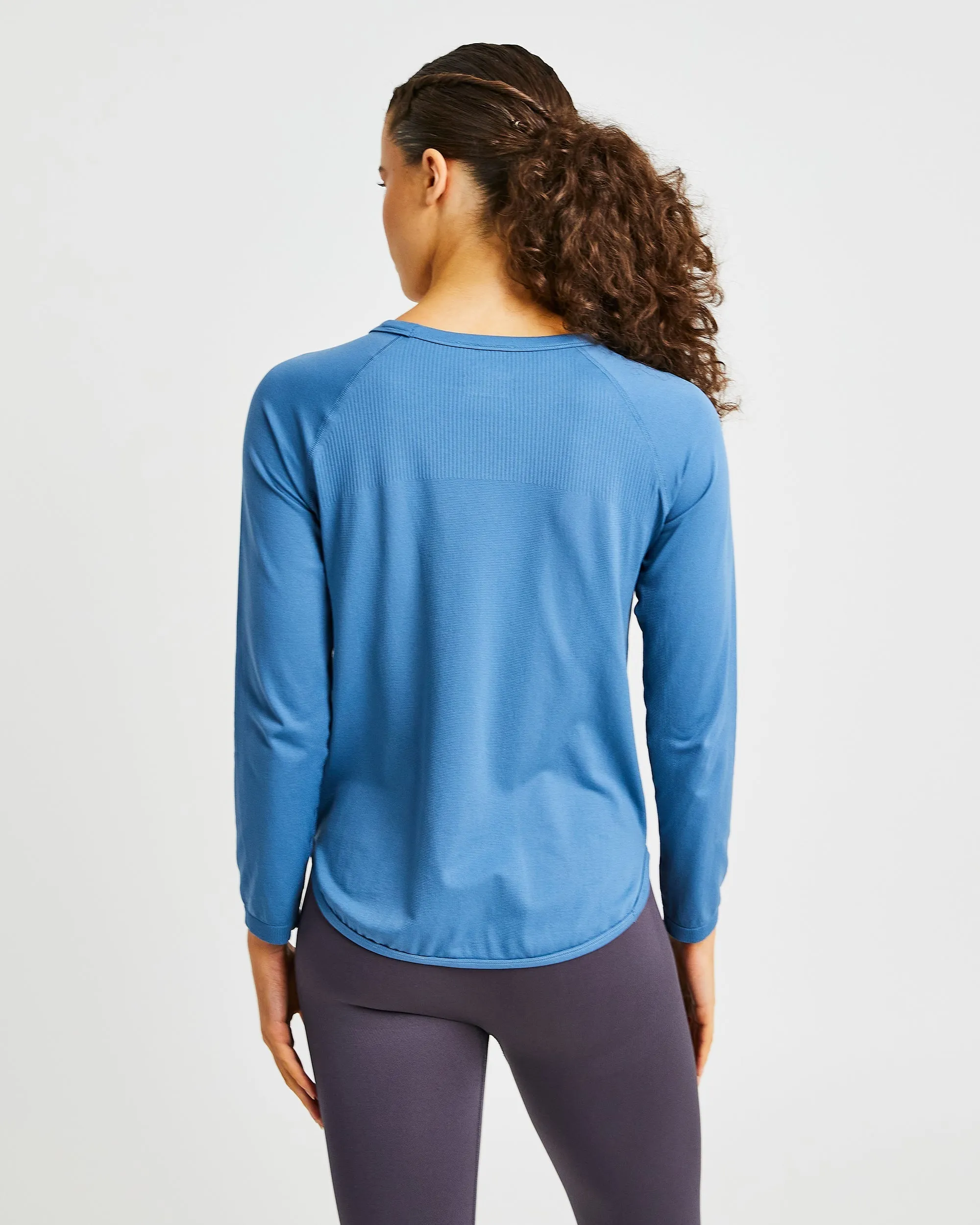 Reform Seamless Long Sleeve T Shirt - Petrol Blue