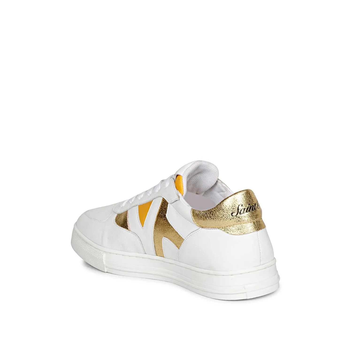 Saint Felix White & Yellow Leather Sneakers