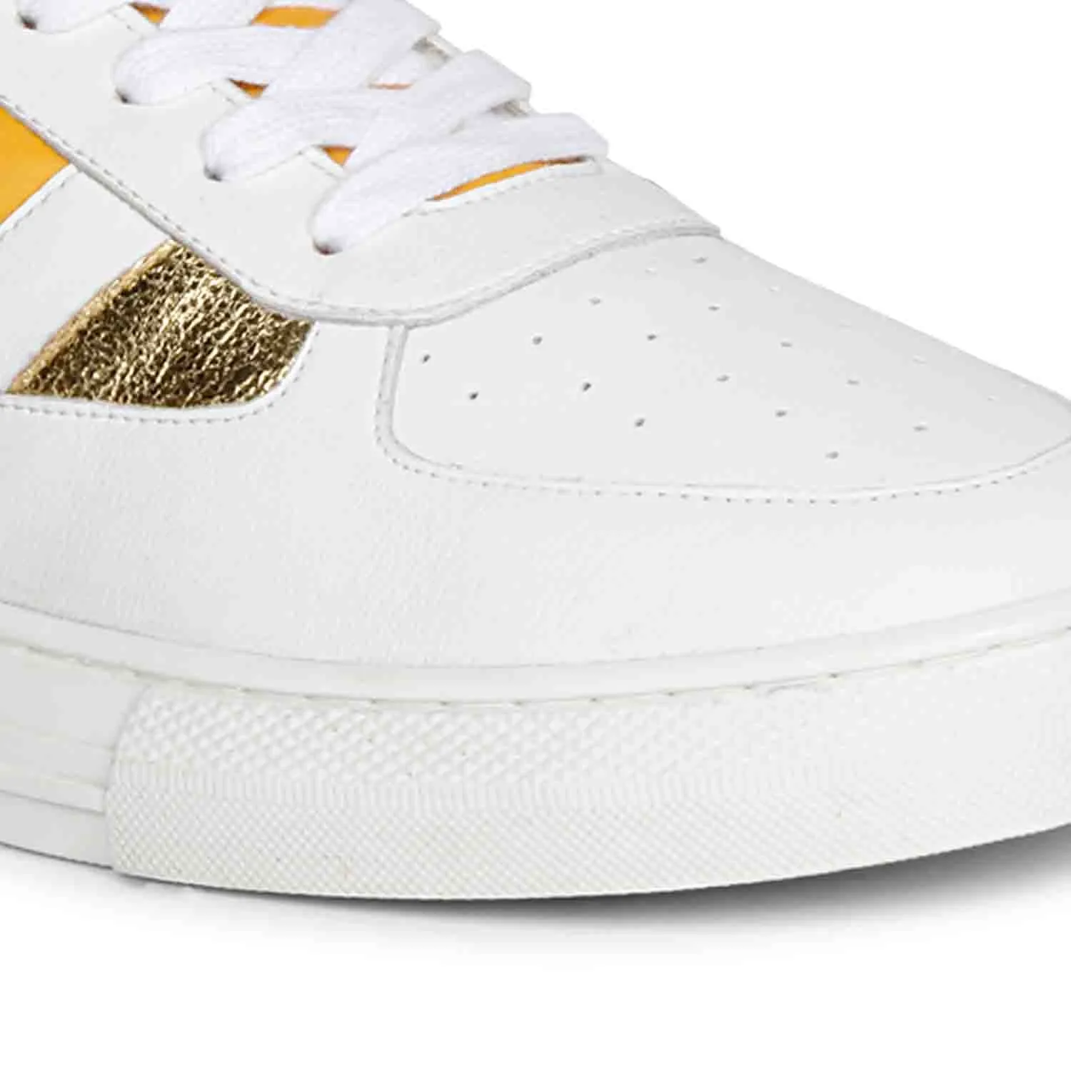 Saint Felix White & Yellow Leather Sneakers