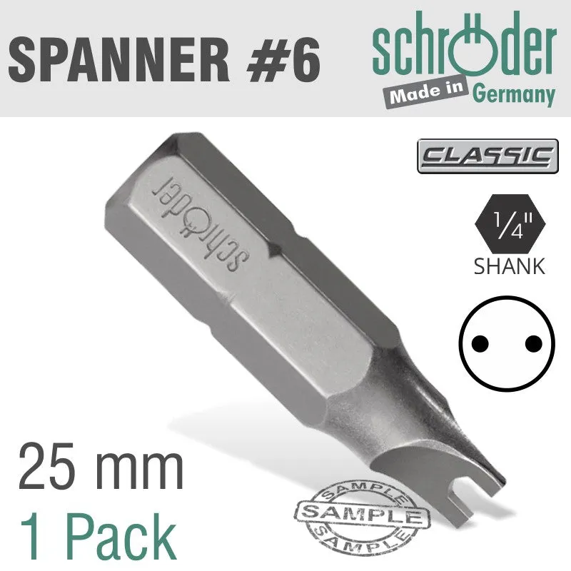 SCHRODER SPANNER BIT SIZE 6 X 25MM 1 PACK SC26571