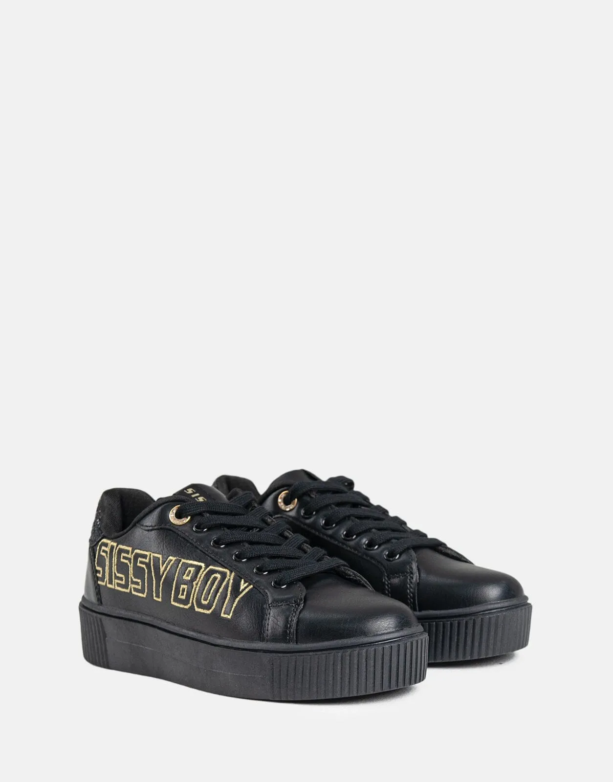 Sissy Boy Side Gold Font Black Sneaker