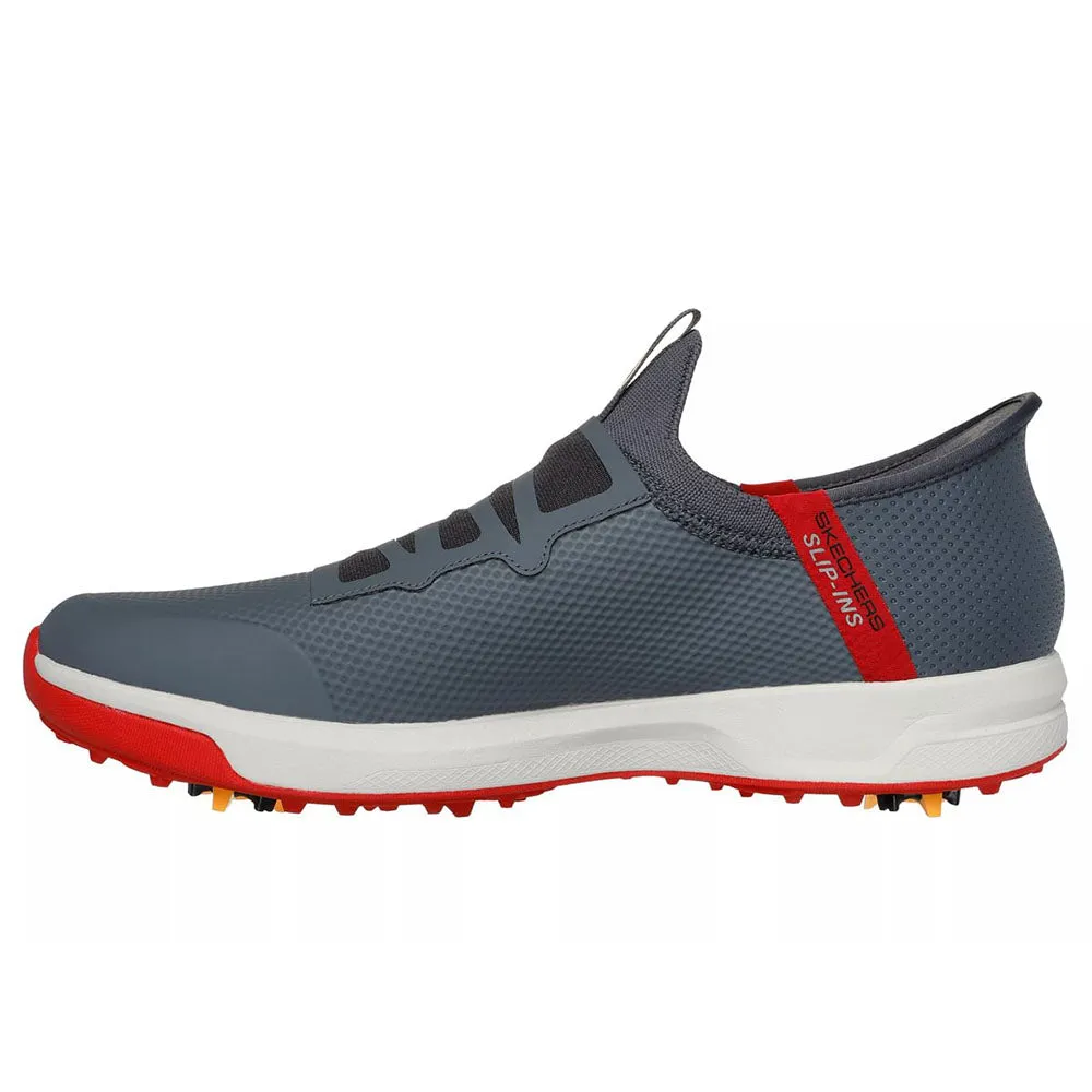 Skechers Slip Ins Elite Vortex Waterproof Spiked Shoes - Charcoal/Red