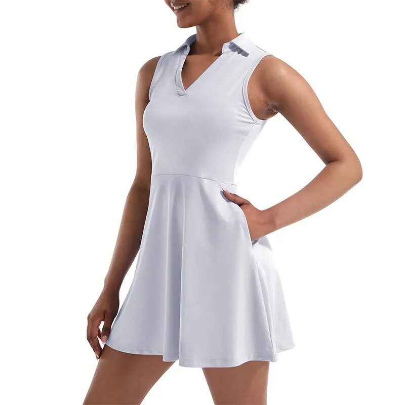 Sleeveless Mini Tennis/Golf Dress with Shorts