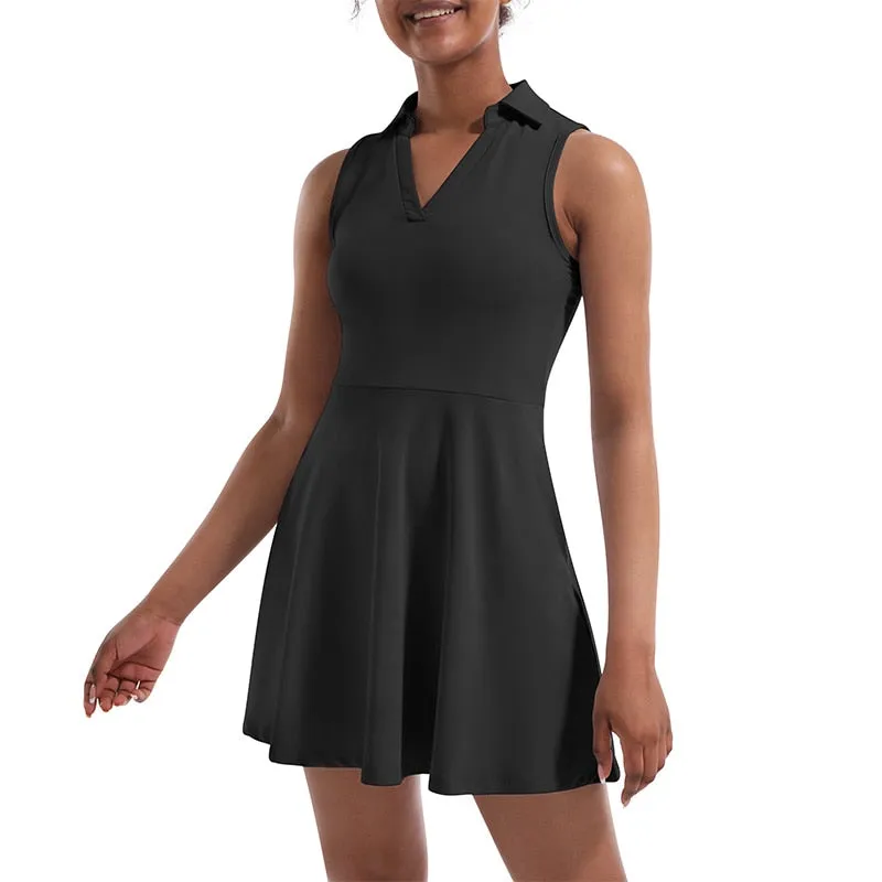 Sleeveless Mini Tennis/Golf Dress with Shorts