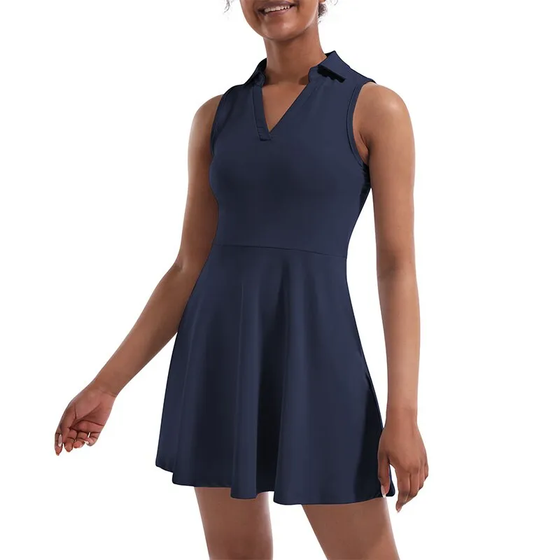 Sleeveless Mini Tennis/Golf Dress with Shorts