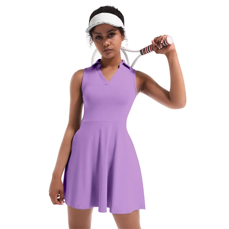 Sleeveless Mini Tennis/Golf Dress with Shorts