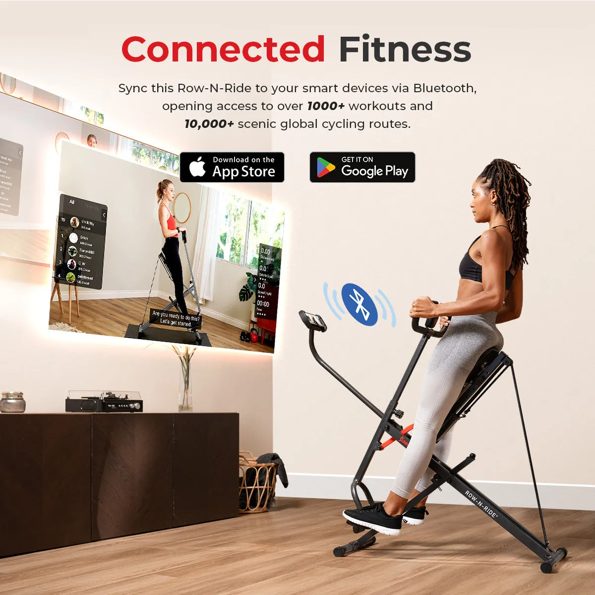 Smart Upright Row-N-Ride® Squat Assist Trainer Machine for Abs and Glute Workout