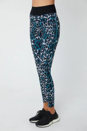 Snow Leopard Ultra High Legging, Aqua/Peacock