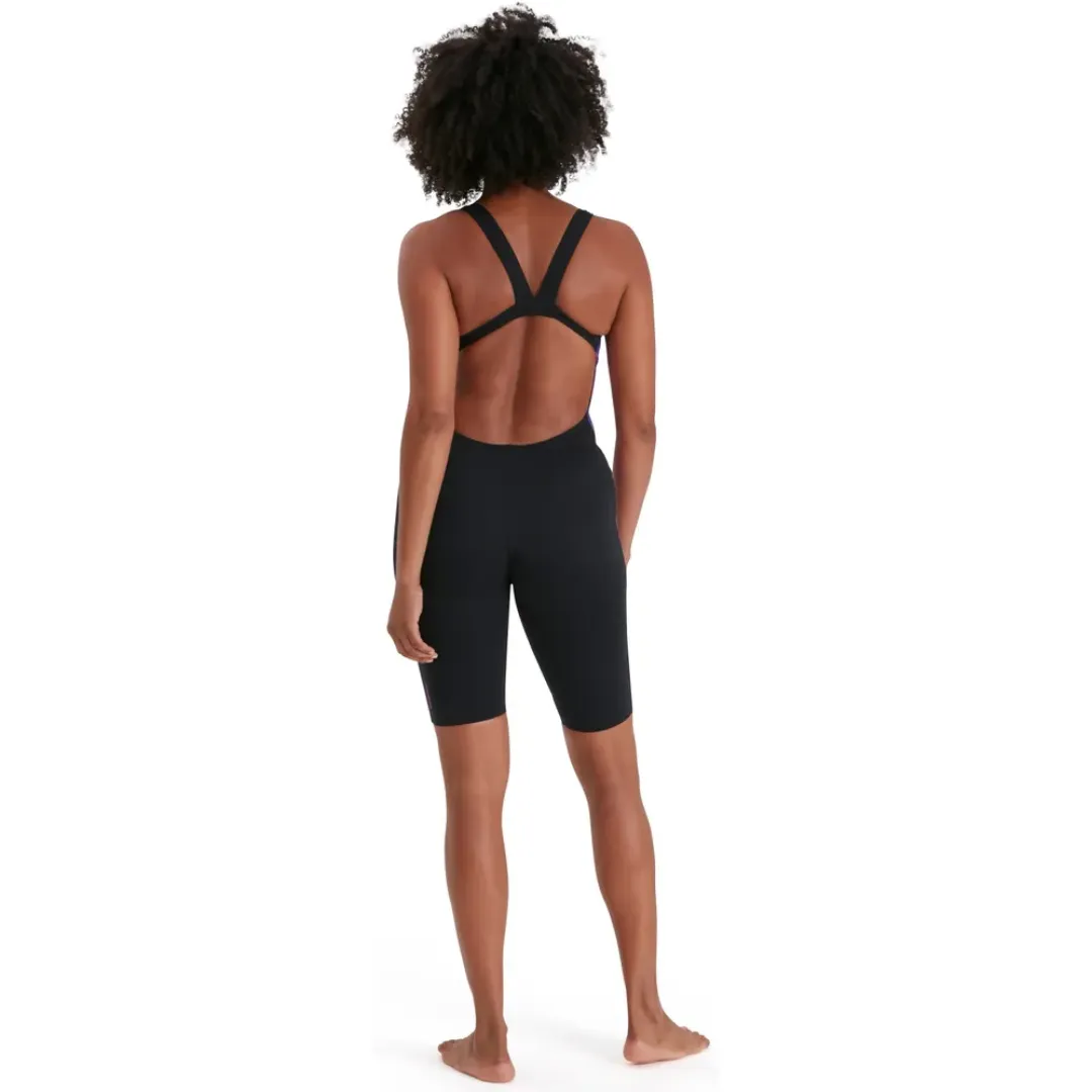 Speedo Womens Leaderback Kneesuit - Black/Pink