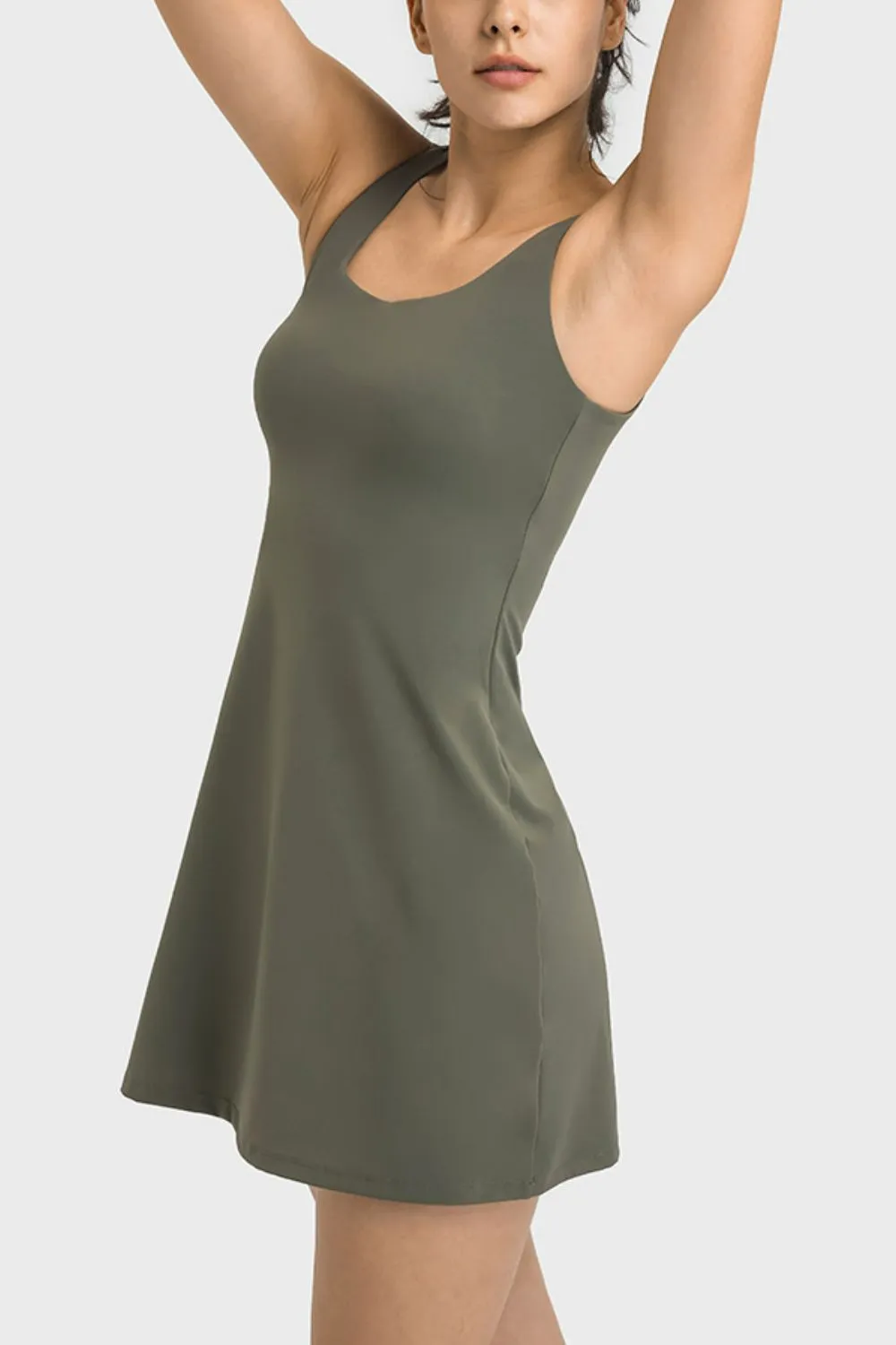 SQUARE NECK SPORTS CASUAL DRESS