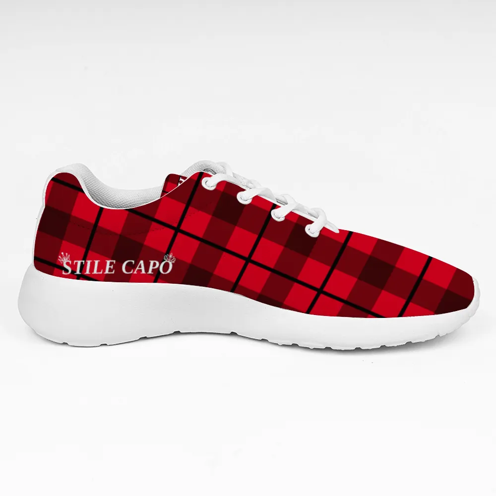 STILE CAPO QUEENS RED/BLK PLAID Ultra-light Breathable Slip-on Sneakers