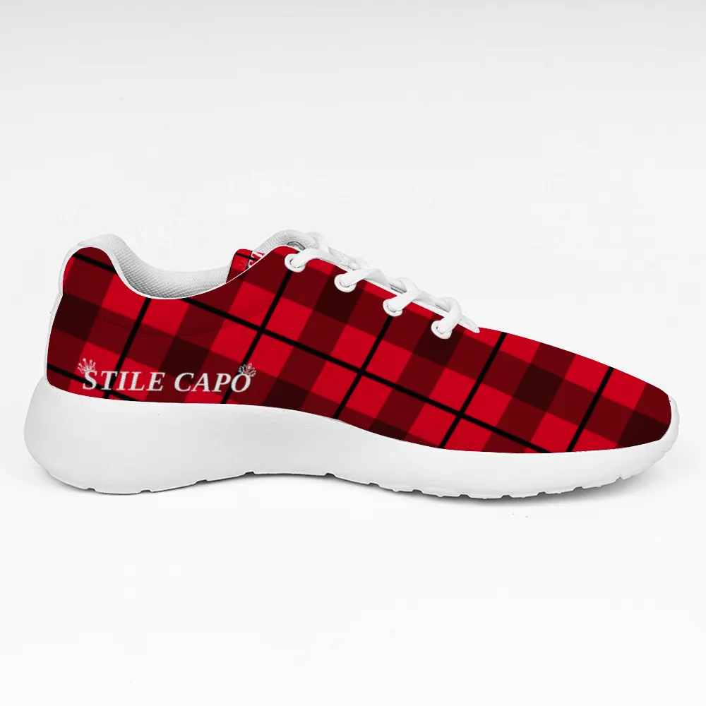 STILE CAPO QUEENS RED/BLK PLAID Ultra-light Breathable Slip-on Sneakers