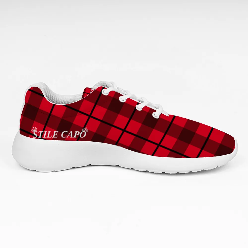 STILE CAPO QUEENS RED/BLK PLAID Ultra-light Breathable Slip-on Sneakers