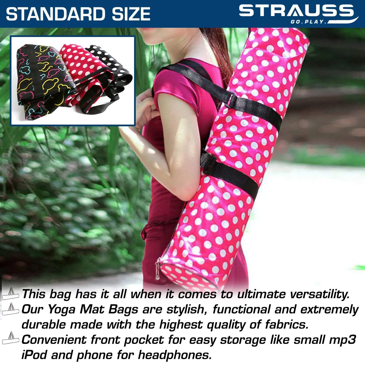 Strauss Yoga Mat 6MM,(Floral Blue) and Yoga Knee Pad Cushion