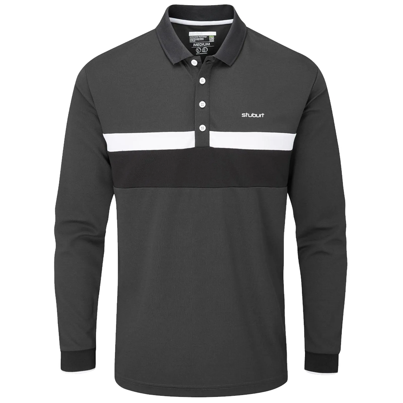 Stuburt Mens Motion Long Sleeve Polo Shirt