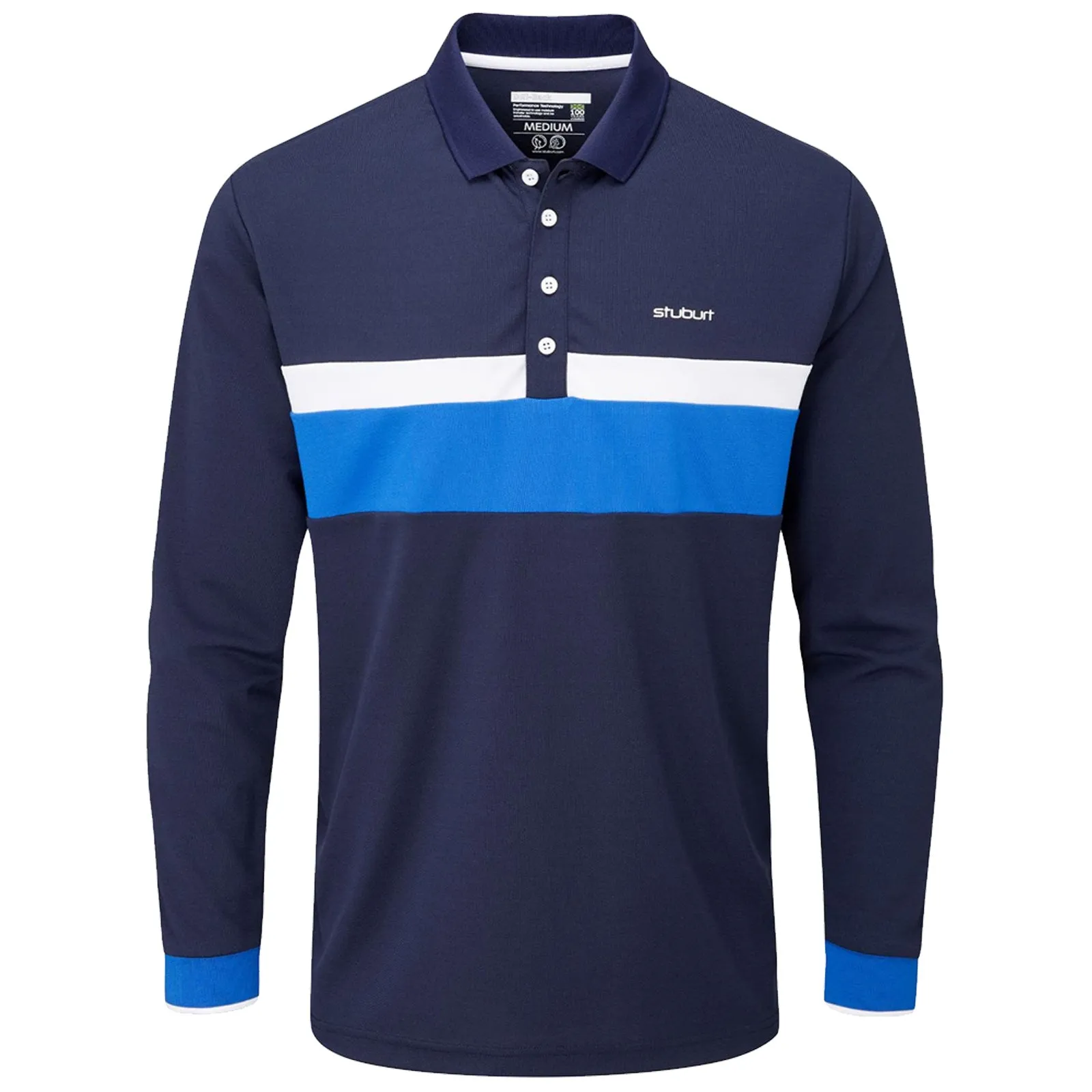 Stuburt Mens Motion Long Sleeve Polo Shirt