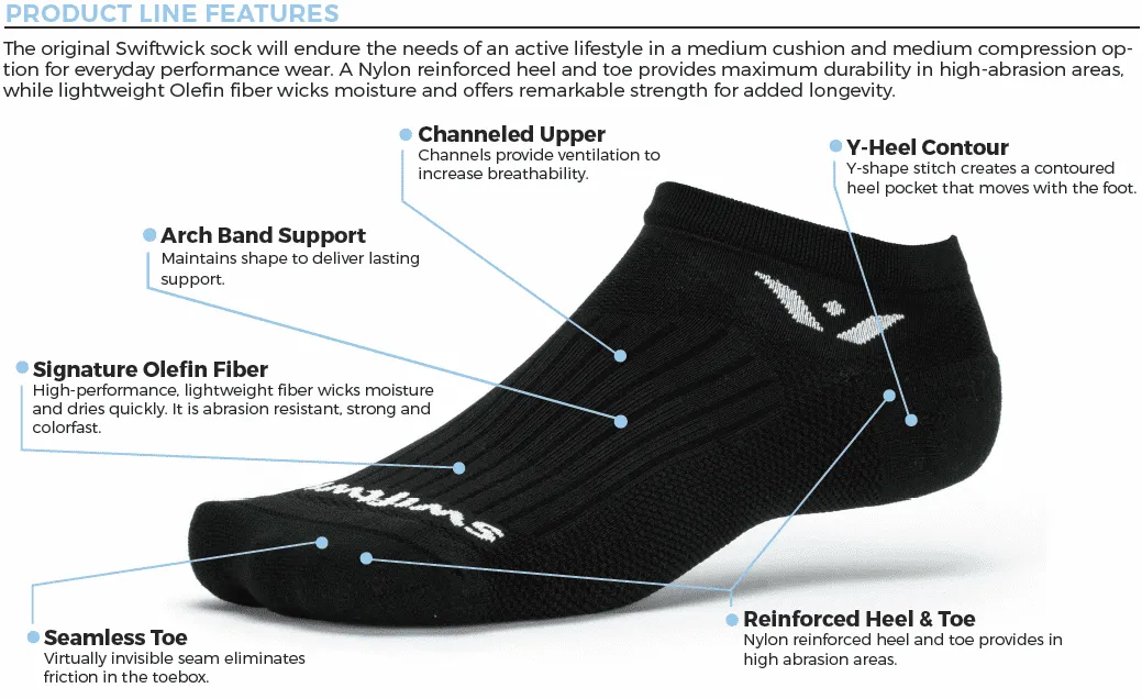 Swiftwick - Performance Zero Black Sock