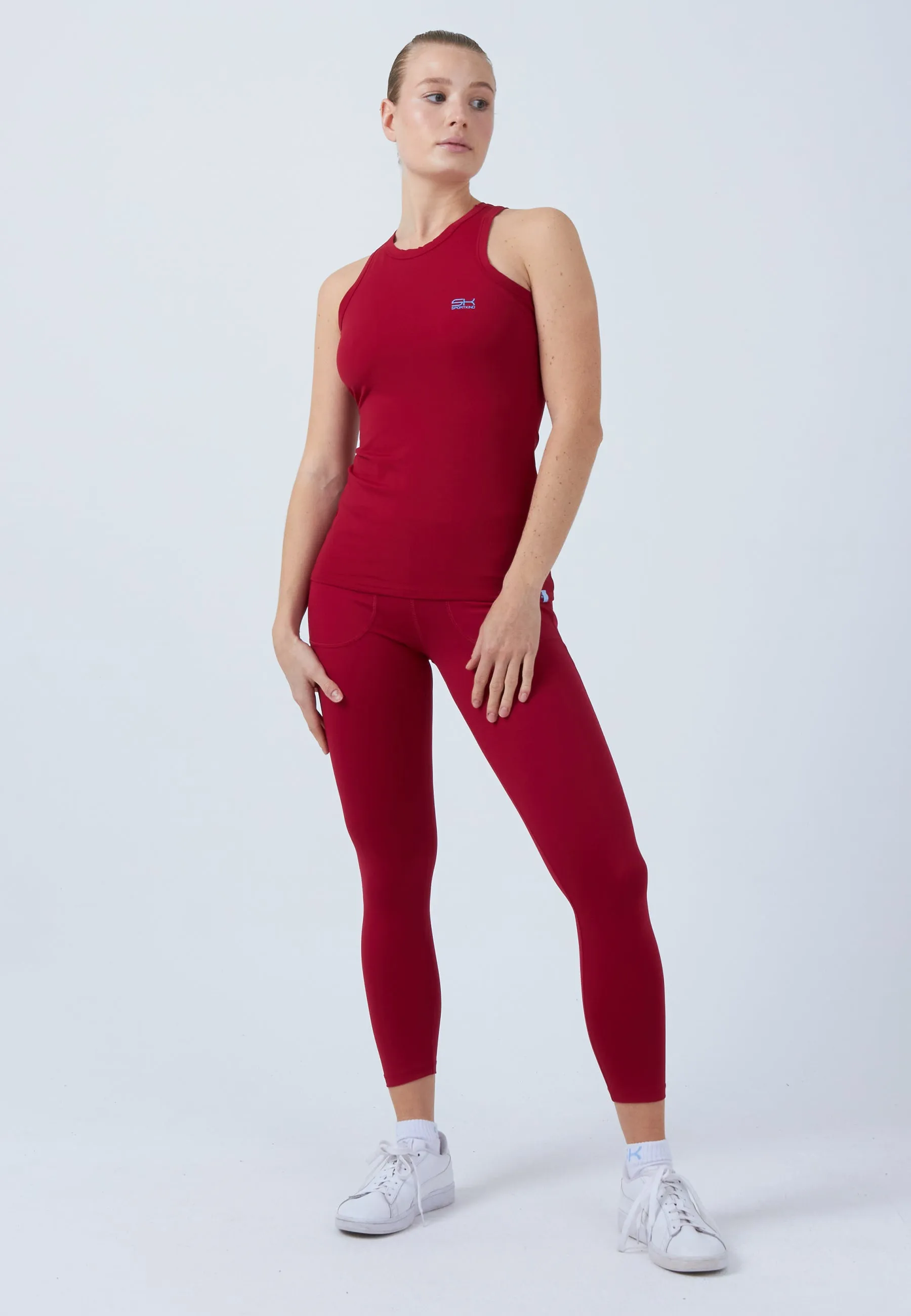 Tennis Tanktop High-Neck, burgundy red