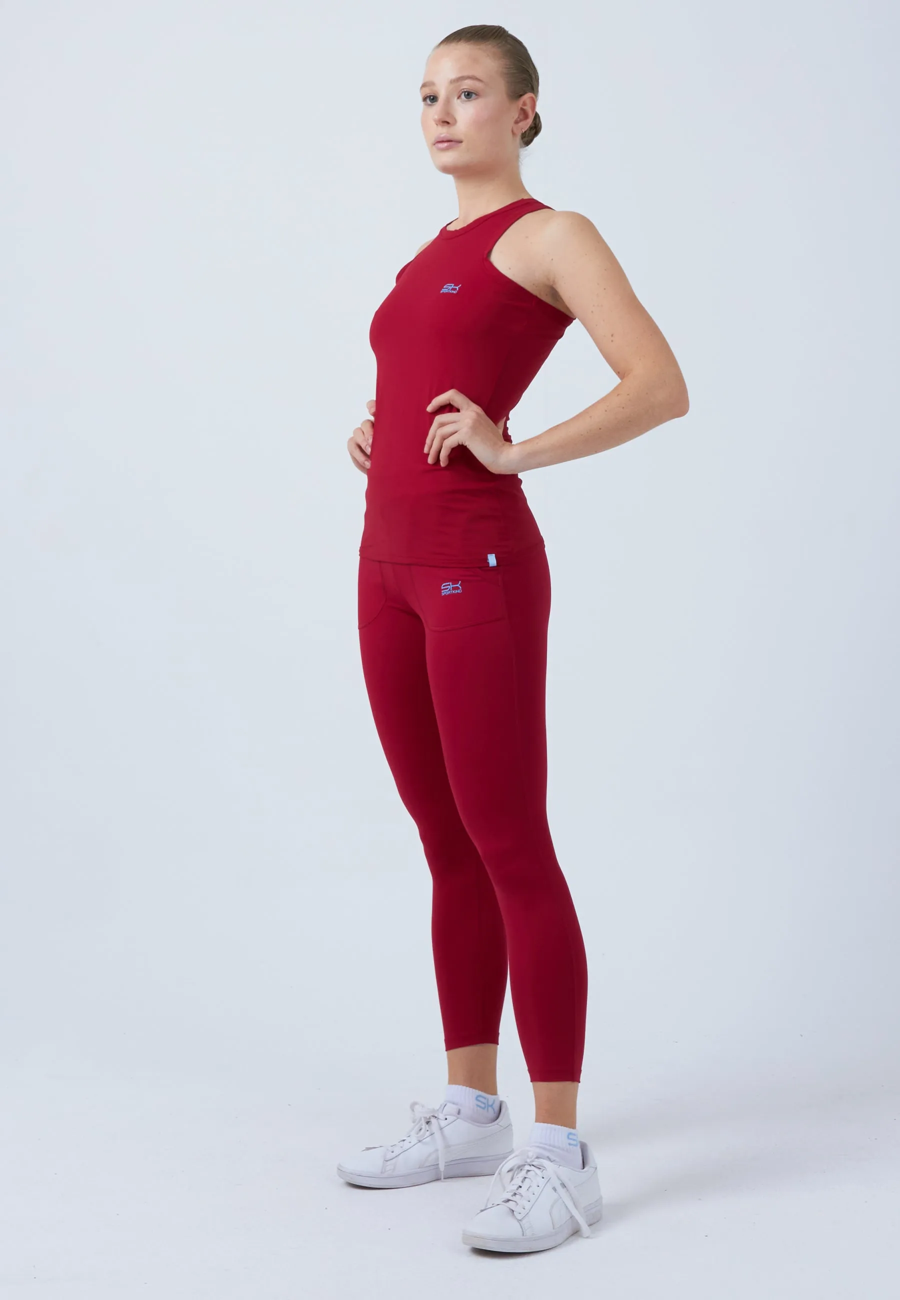 Tennis Tanktop High-Neck, burgundy red