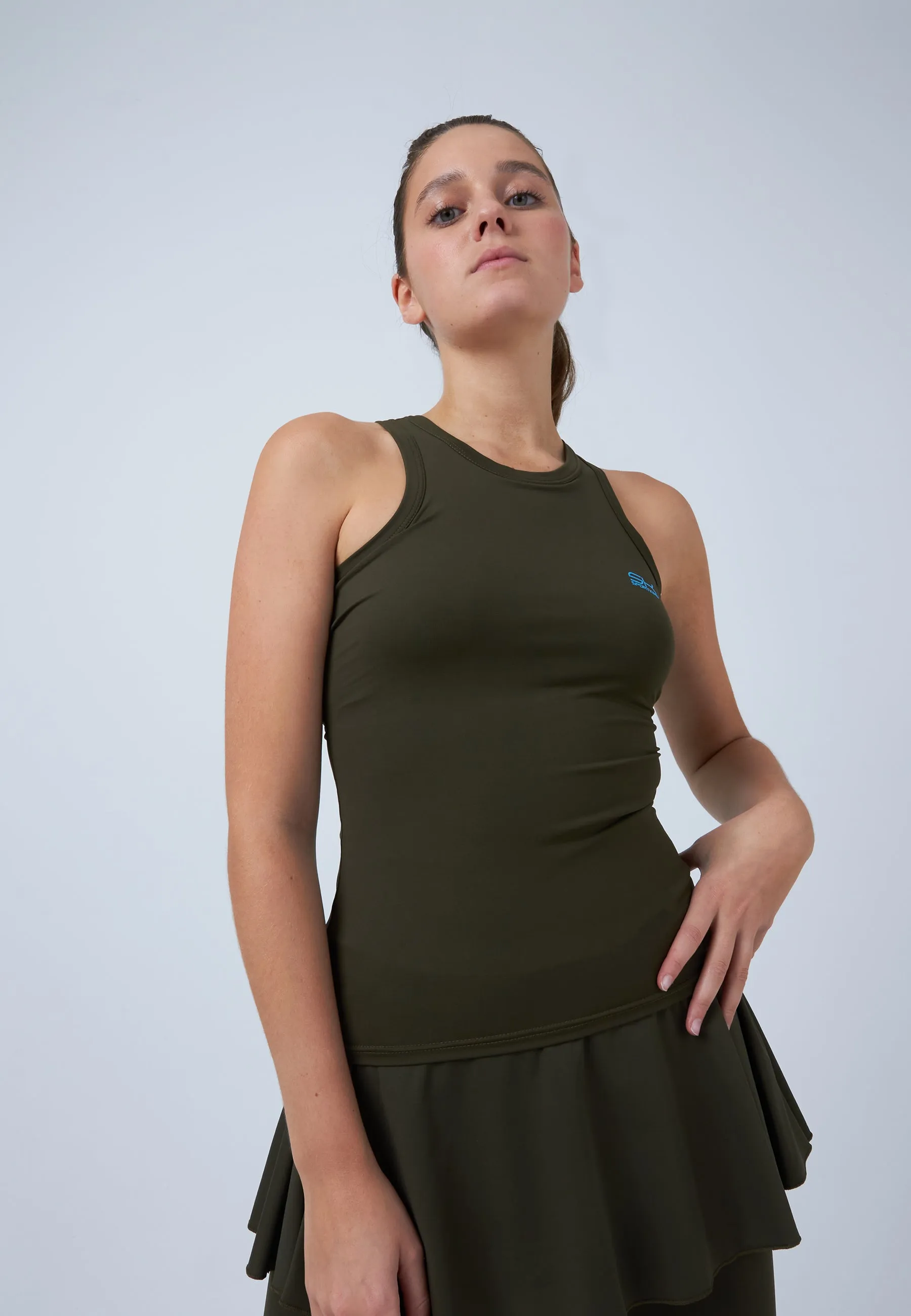 Tennis Tanktop High-Neck, khaki