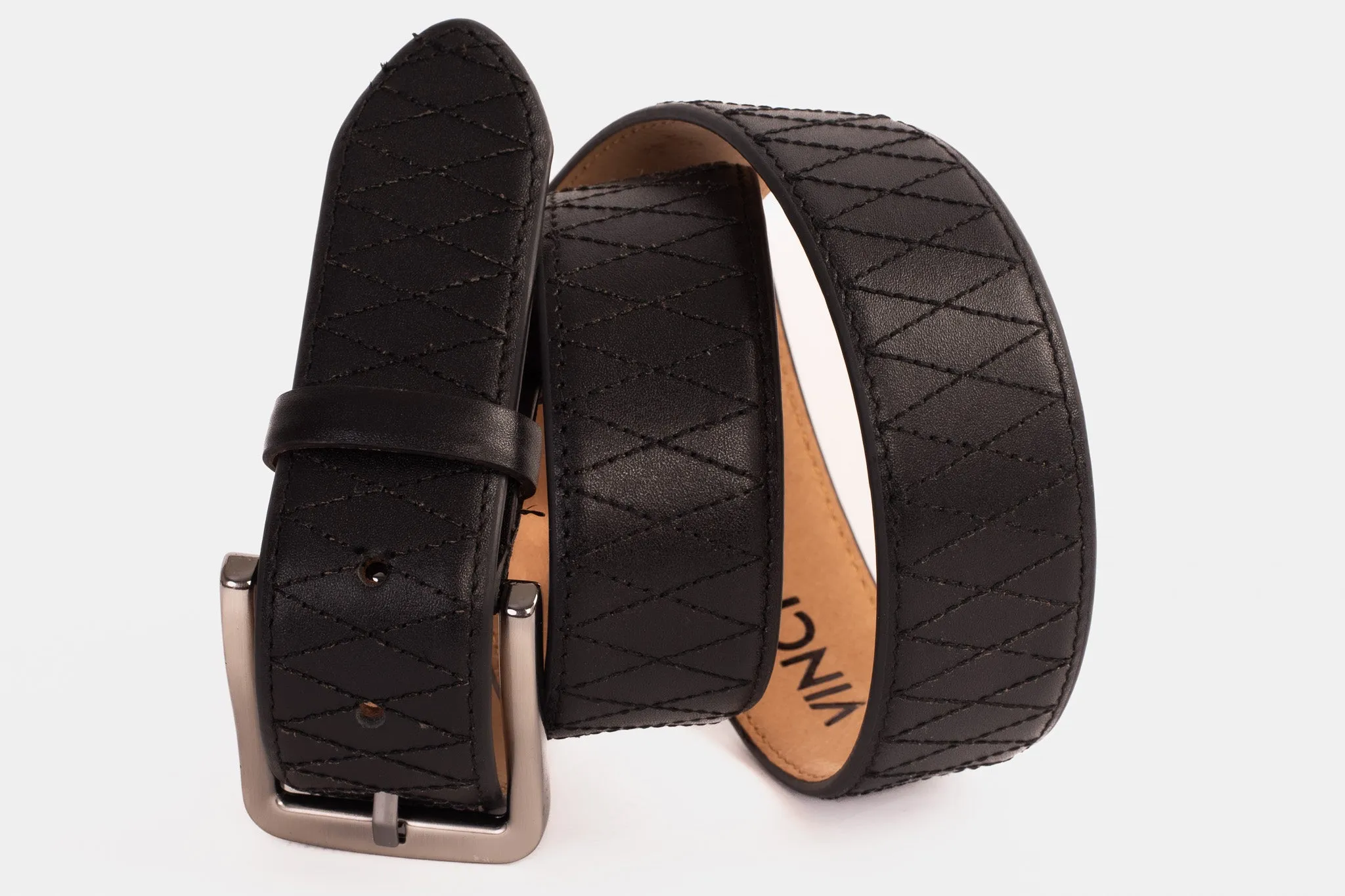 The Adler Black Leather Belt