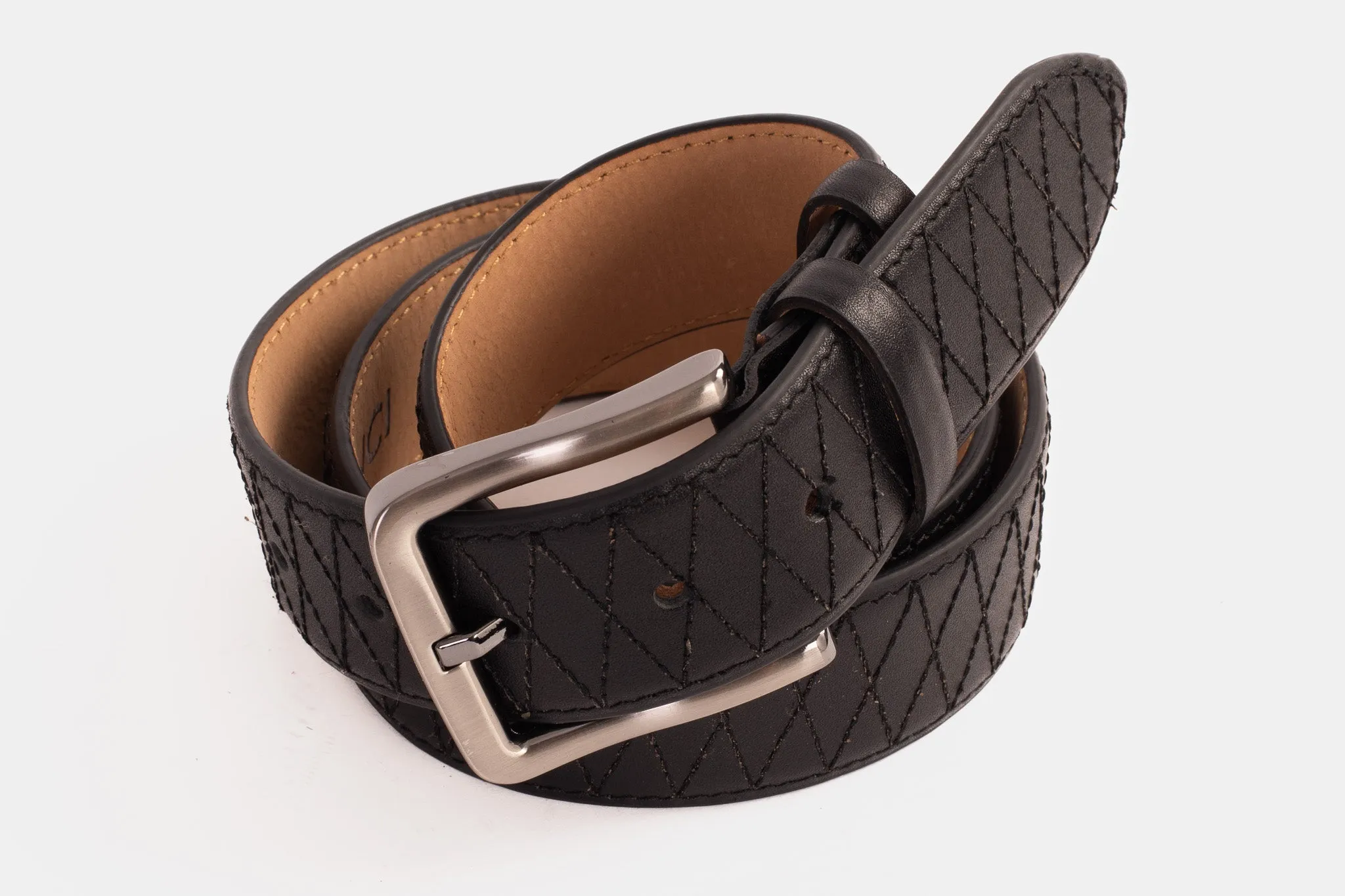 The Adler Black Leather Belt