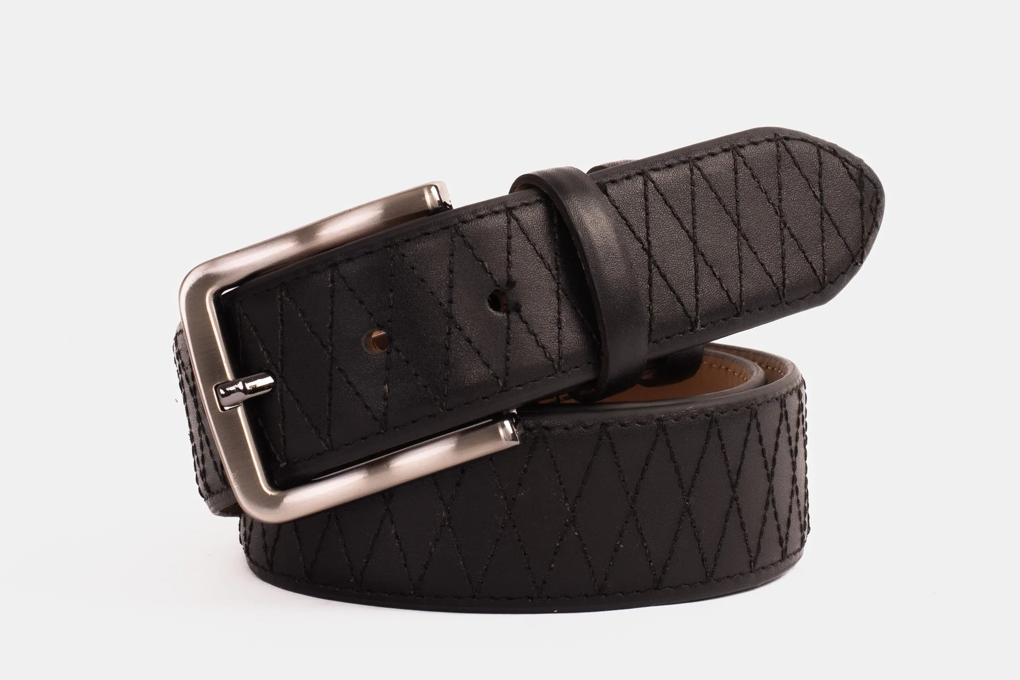 The Adler Black Leather Belt