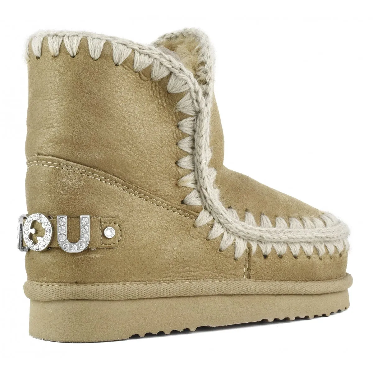 The Eskimo Shearling Boot with Rhinestone Logo