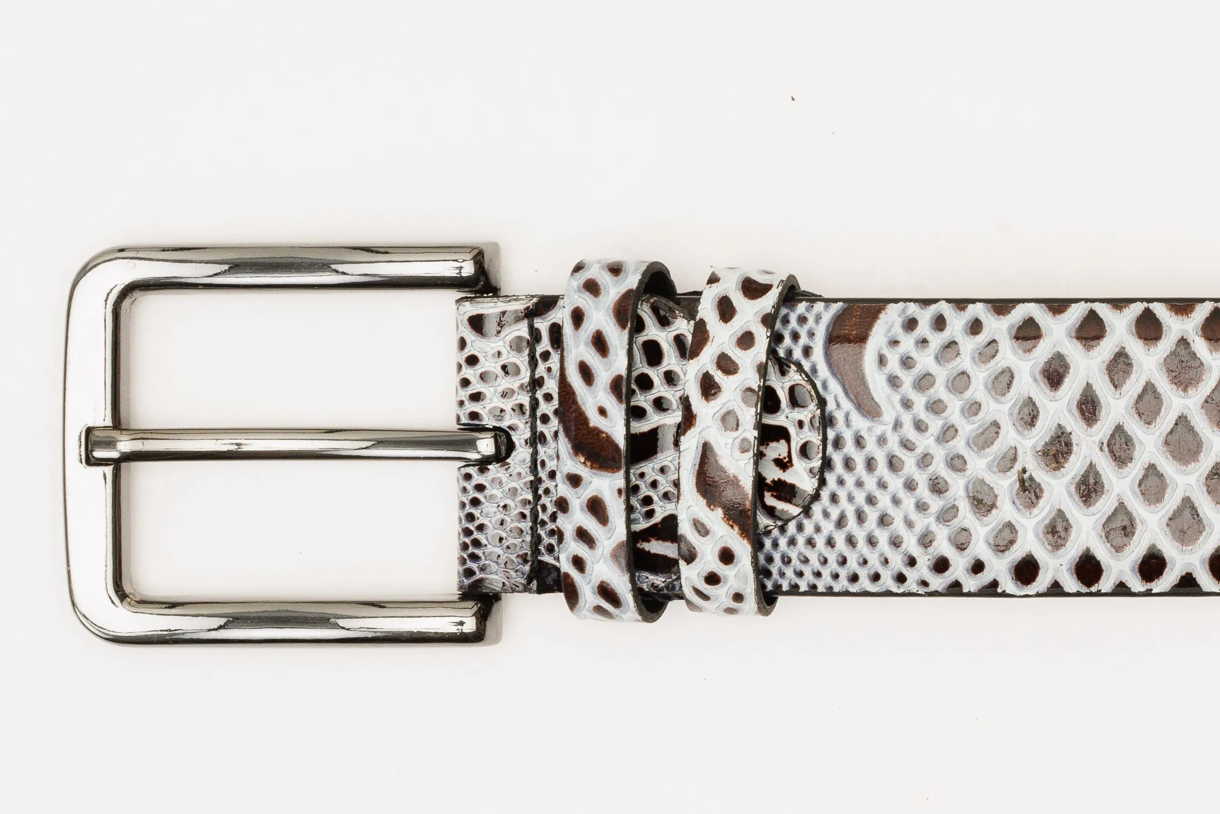 The Milano Black/White Leather Belt Limited Edition