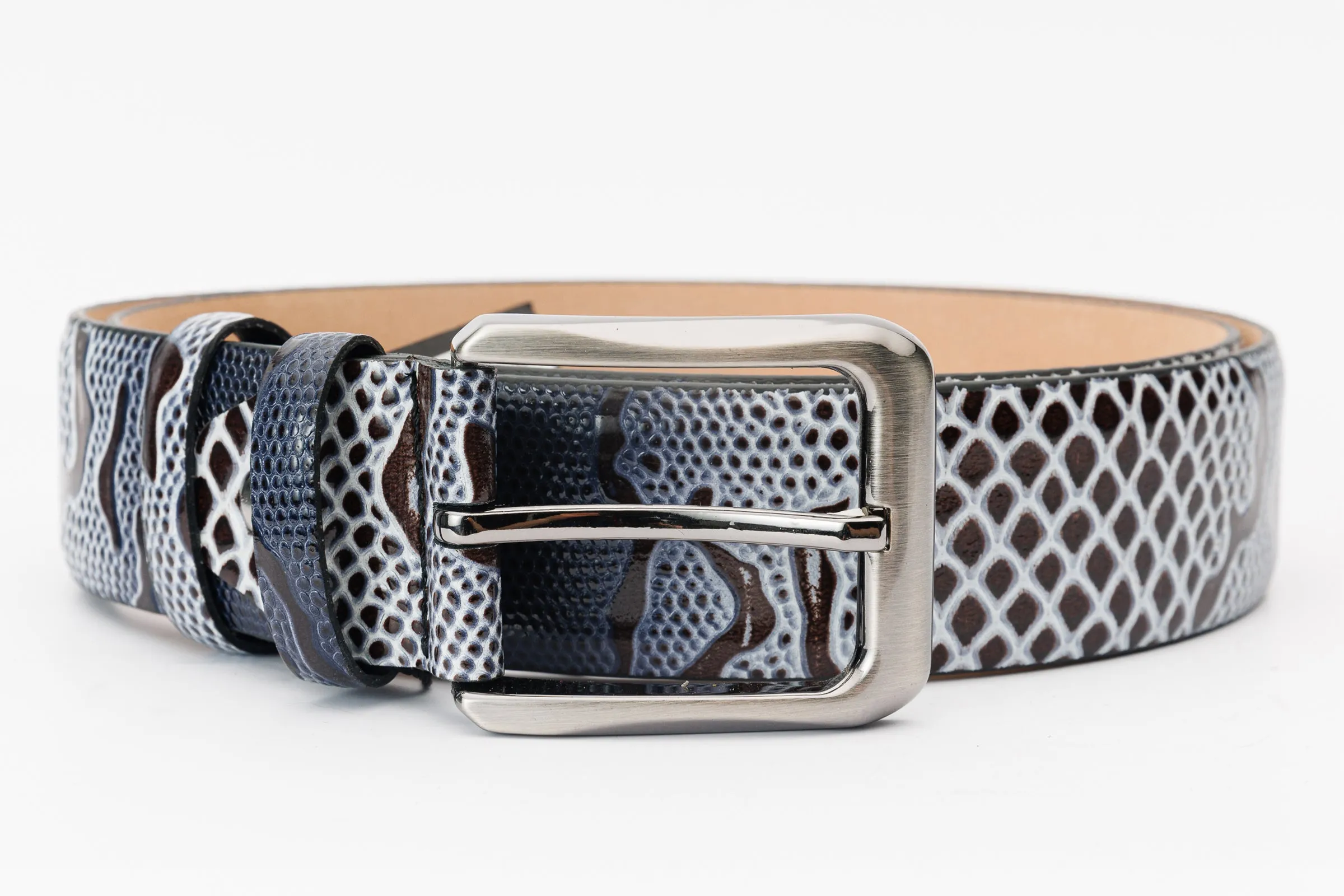 The Milano Black/White Leather Belt Limited Edition