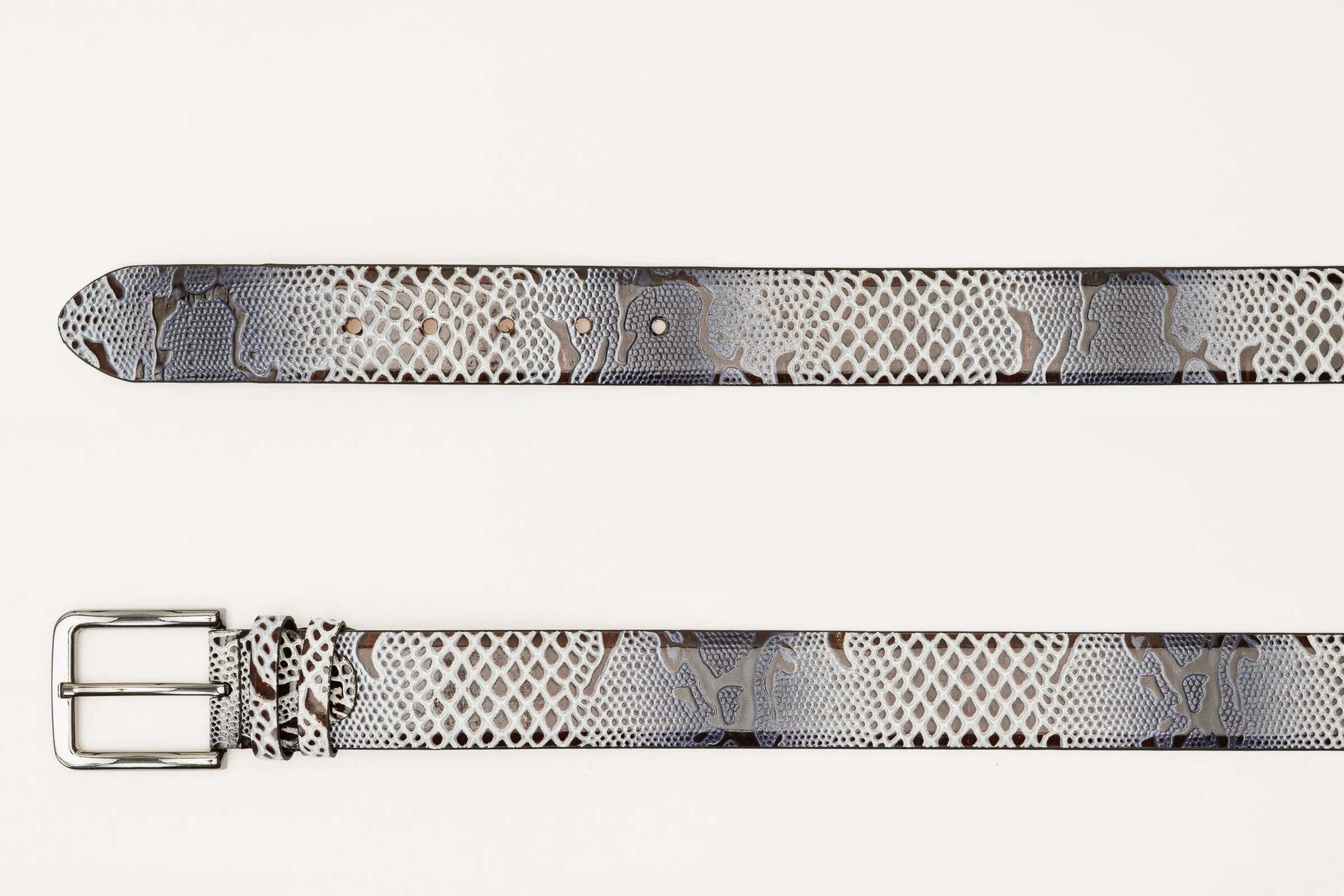 The Milano Black/White Leather Belt Limited Edition