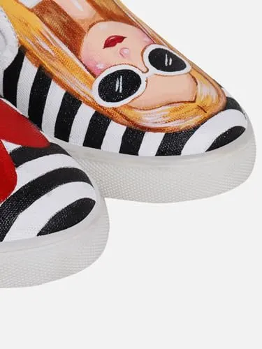 THE QUIRKY NAARI Fashionista Slipons for The Fashion Forward | Red | 3 UK