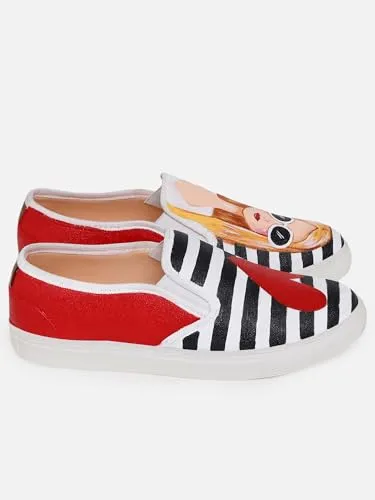 THE QUIRKY NAARI Fashionista Slipons for The Fashion Forward | Red | 3 UK