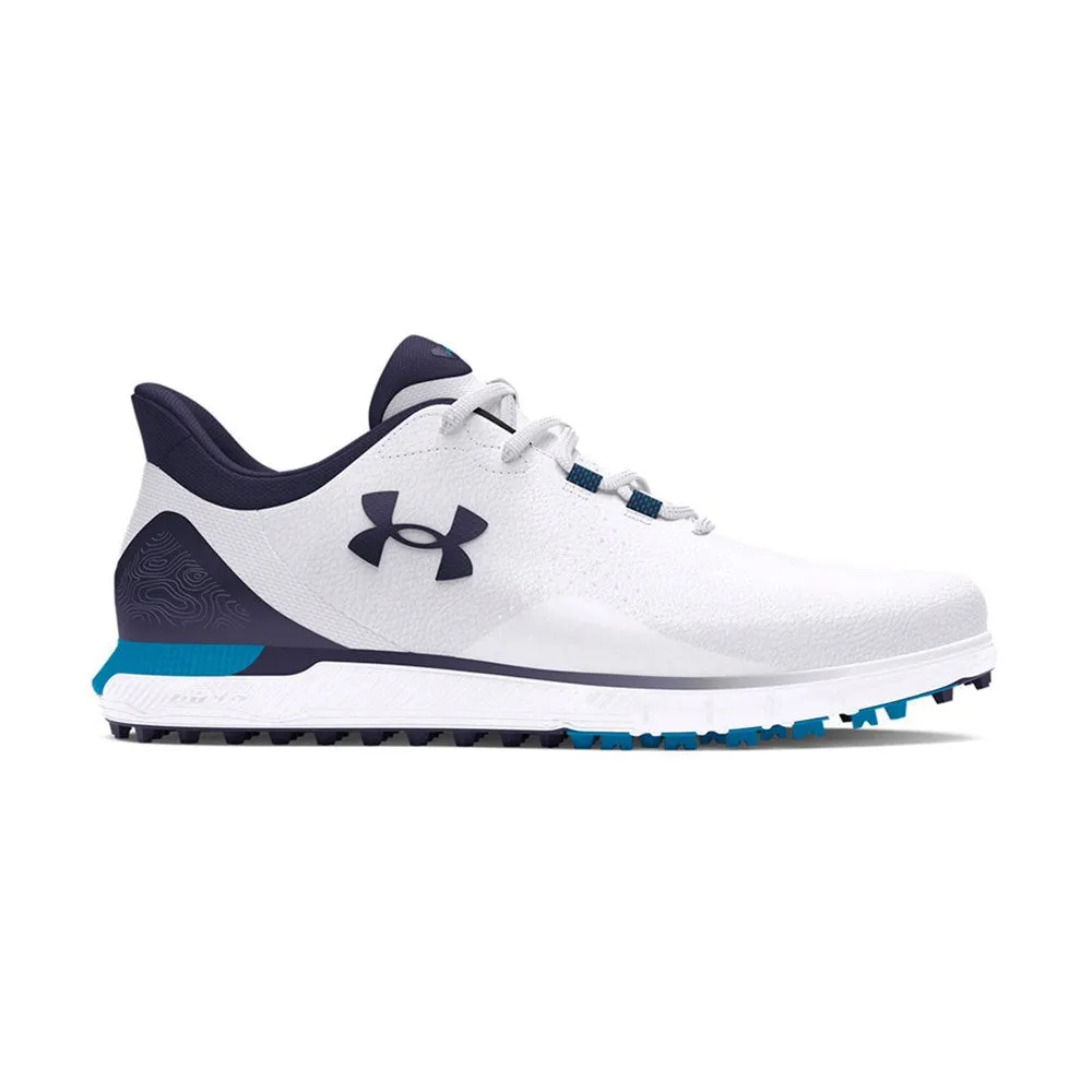 Under Armour Drive Fade Spikeless Wide Golf Shoes - White/Capri