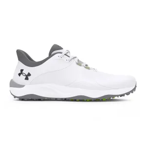 Under Armour Drive Pro Spikeless Golf Shoes - White/Metallic Gun Metal