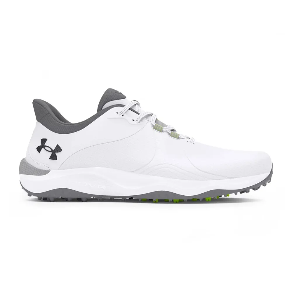 Under Armour Drive Pro Spikeless Golf Shoes - White/Metallic Gun Metal