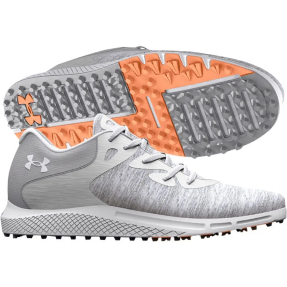 Under Armour Womens Charged Breathe 2 Knit Spikeless Golf Shoes - HALO GRAY/WHITE