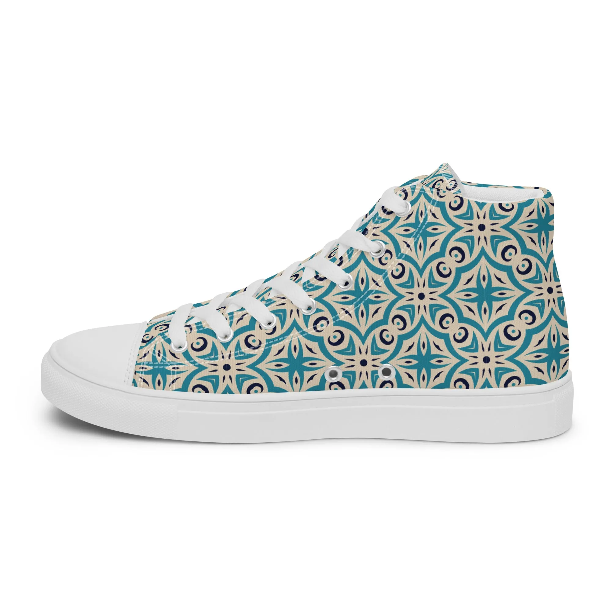 Unisex high top canvas shoes - Oriental Pattern