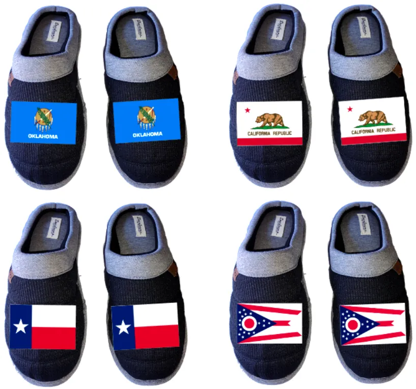 USA State flag DF by DEARFOAMS Men's Slippers House Shoes slides gift flags ALL 50 states