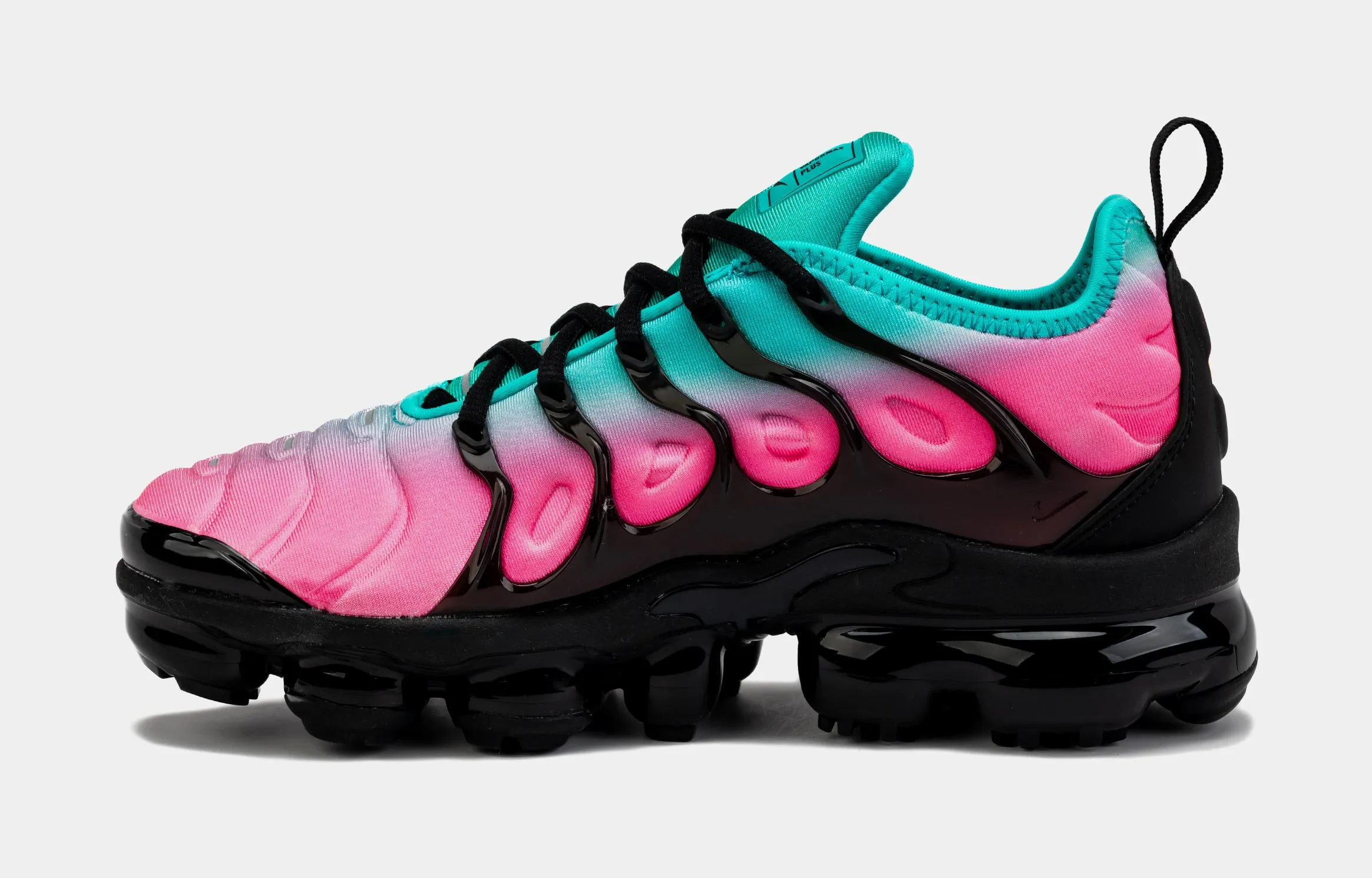 VaporMax Plus Womens Running Shoes (Black/Pink/Green)