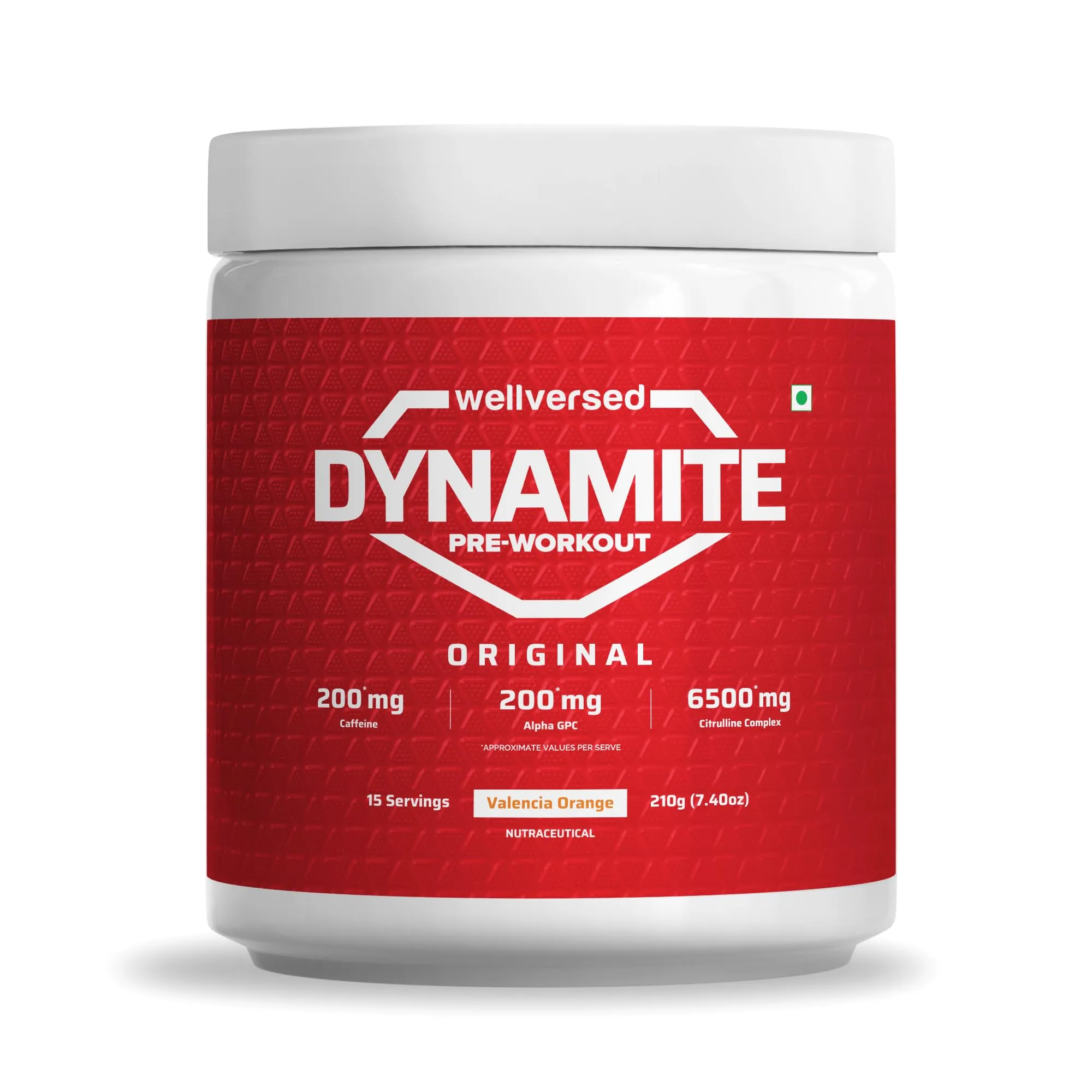 Wellversed Dynamite Pre-Workout Powder (210G, 15 Servings)|Valencia Orange|Pre-Workout For Men & Women With 200Mg Alpha Gpc|200Mg Caffeine|6500Mg Citrulline Complex|1000Mg Creatine