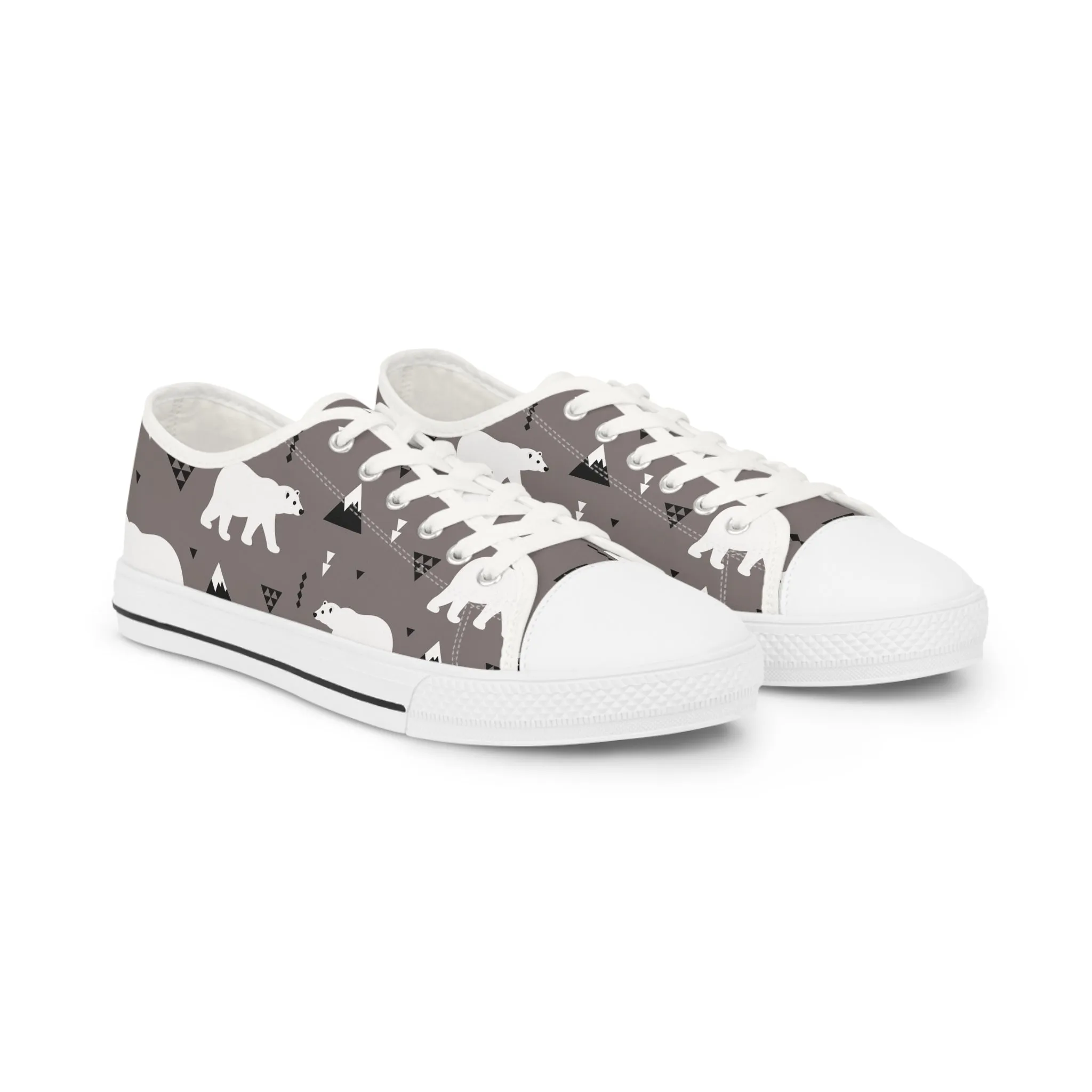 White Polar Bear Men's Low Top Sneakers