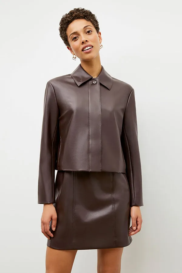 Whitney Skirt - Vegan Leather :: Brown