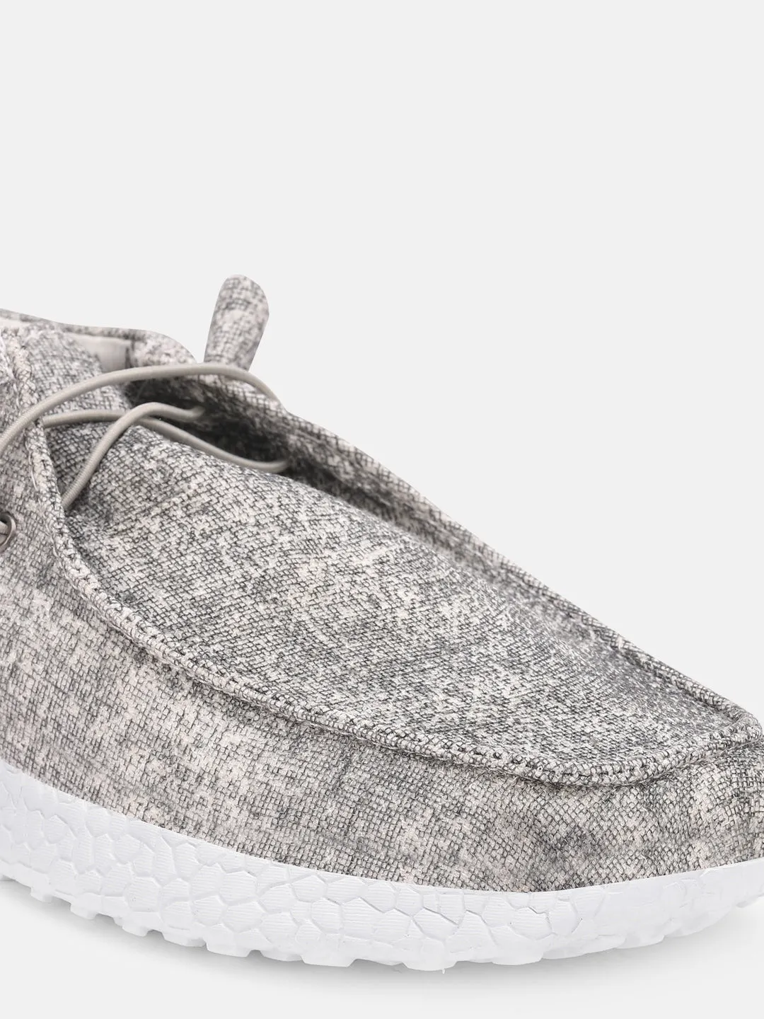 Women Grey Casual Canvas Slip-On Sneakers Shoes