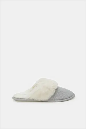 Women Grey Corduroy Slipper