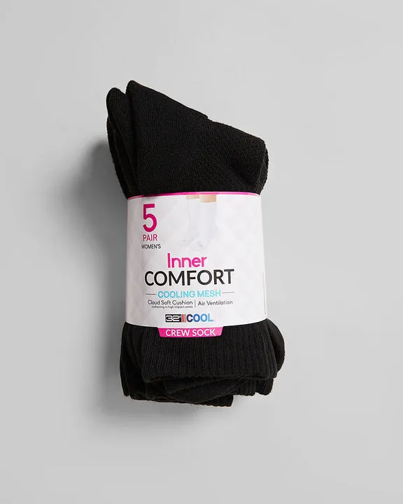 WOMEN'S 5-PACK COOL COMFORT CREW SOCKS